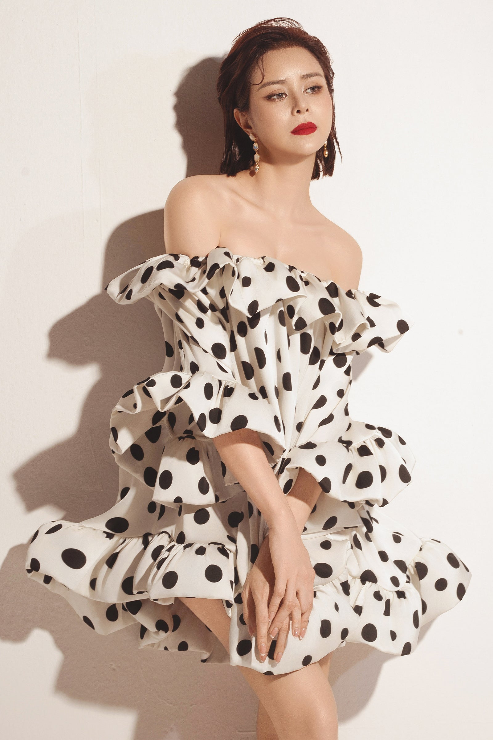 Lunaire Ruffle Mini Dress