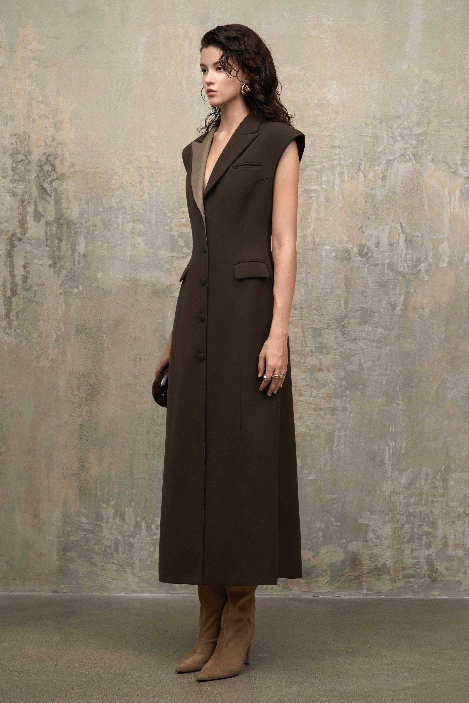 Women's Camille V-Neck Trench Coat Mulch XS/S/M/L/XL MEAN BLVD