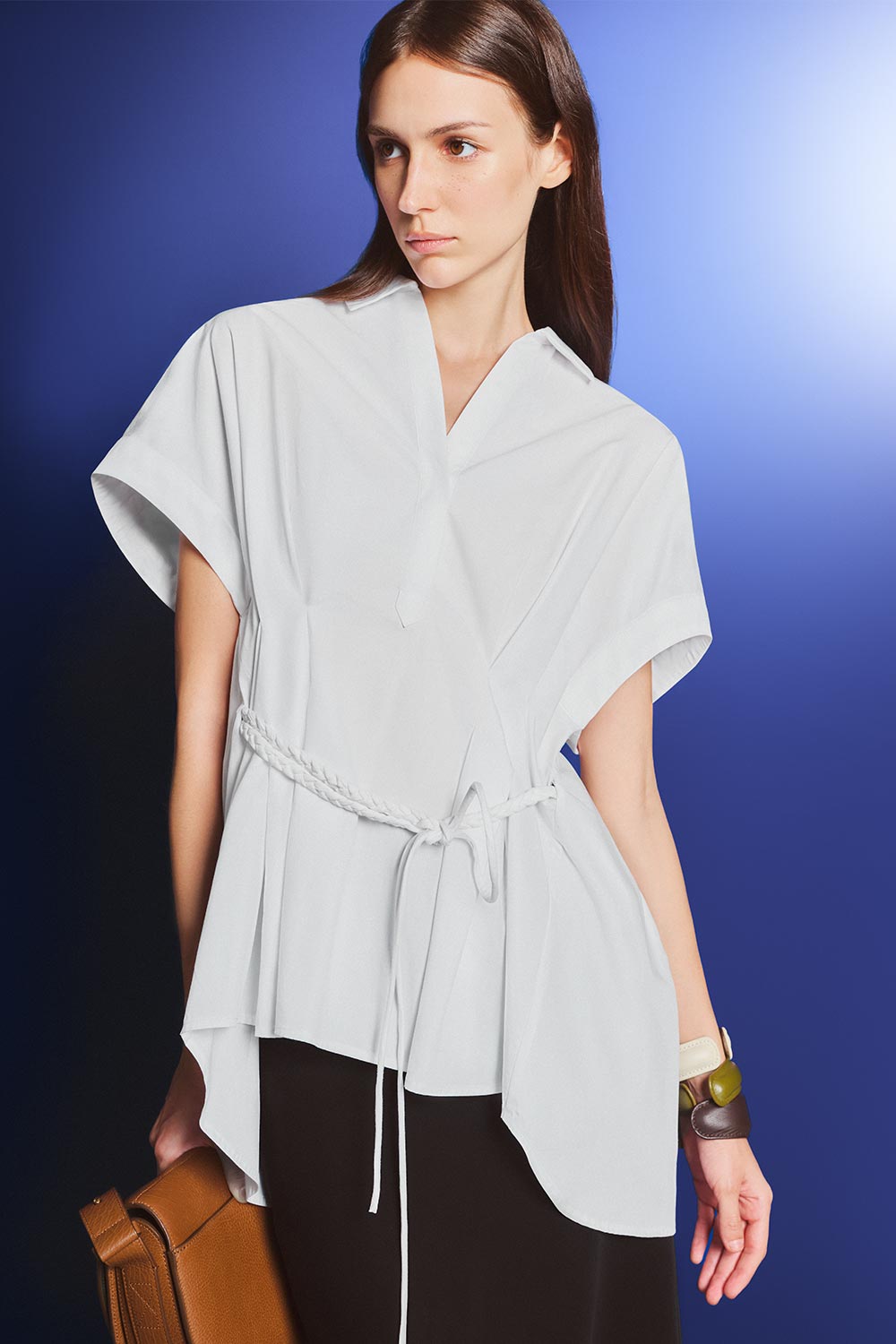 Russell Trumpet Back Slit Polyester Floor Length Skirt