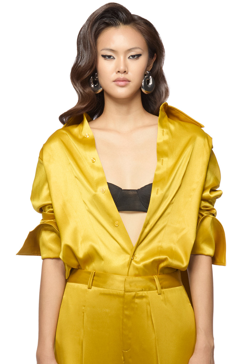 Arlene Straight Cuff Sleeved Silk Shirt