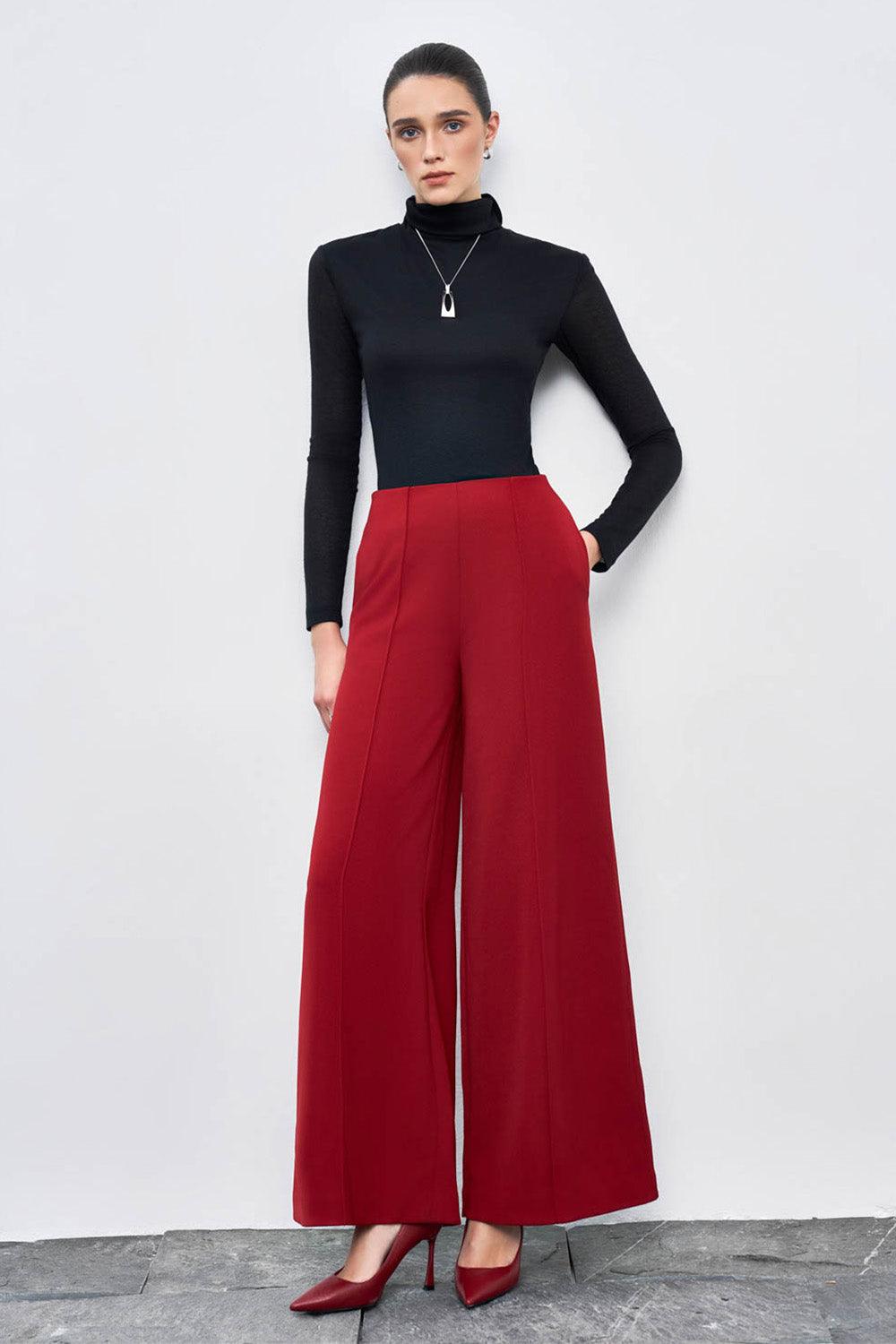 Glory Flared Ribbed Polycotton Floor Length Pants