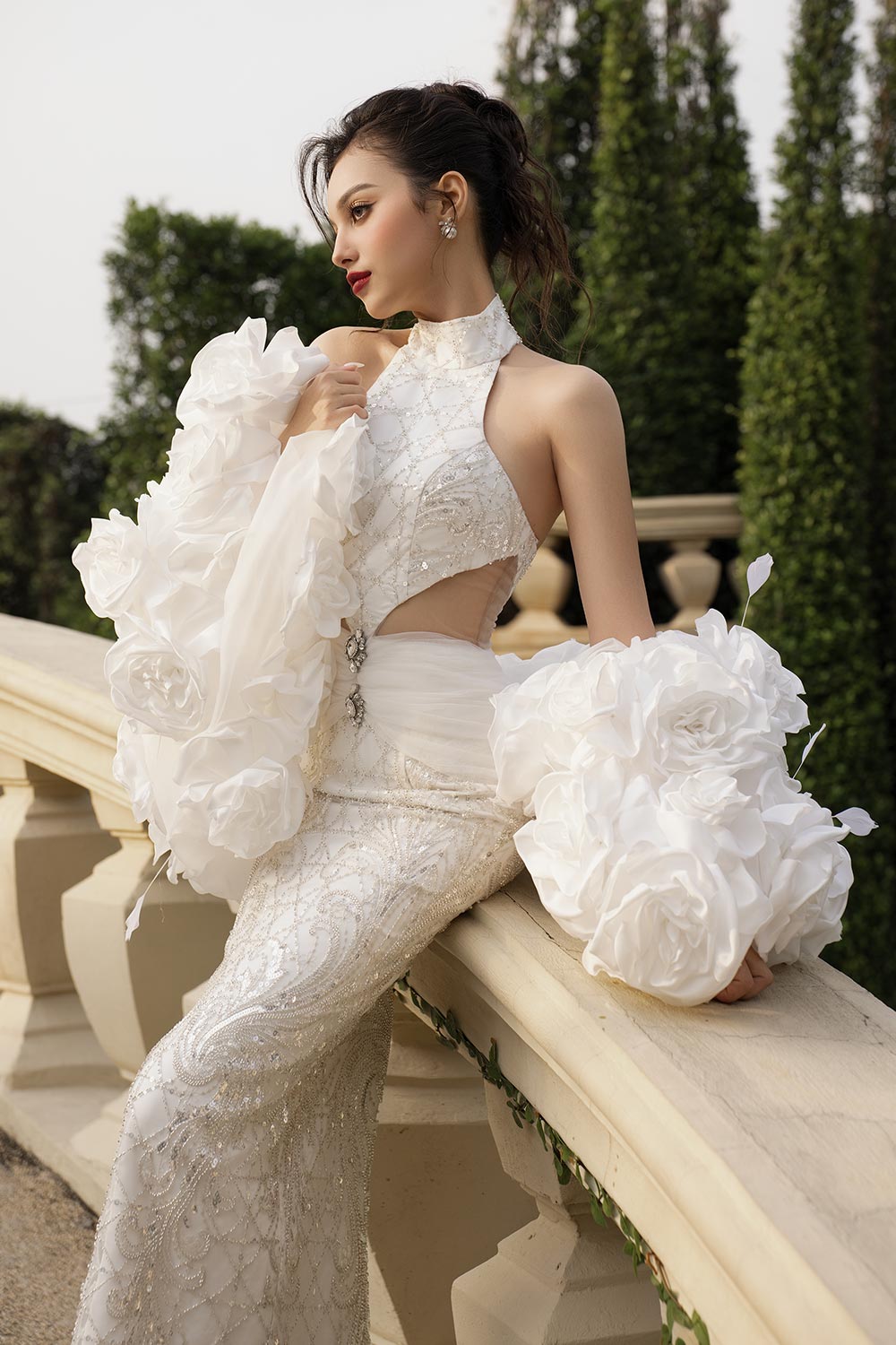 Feri Cropped Long Sleeved Voile Coat