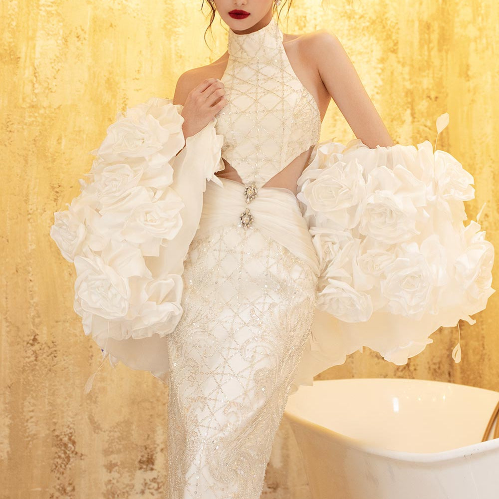 Feri Cropped Long Sleeved Voile Coat