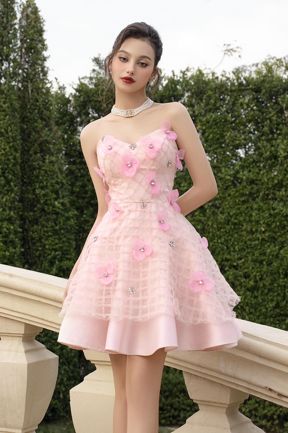 chinese dress ladies Women's Majori A-Line Square Neck Sequin Mini Dress S/M/L Pink Mean Blvd L / Pink main image 1