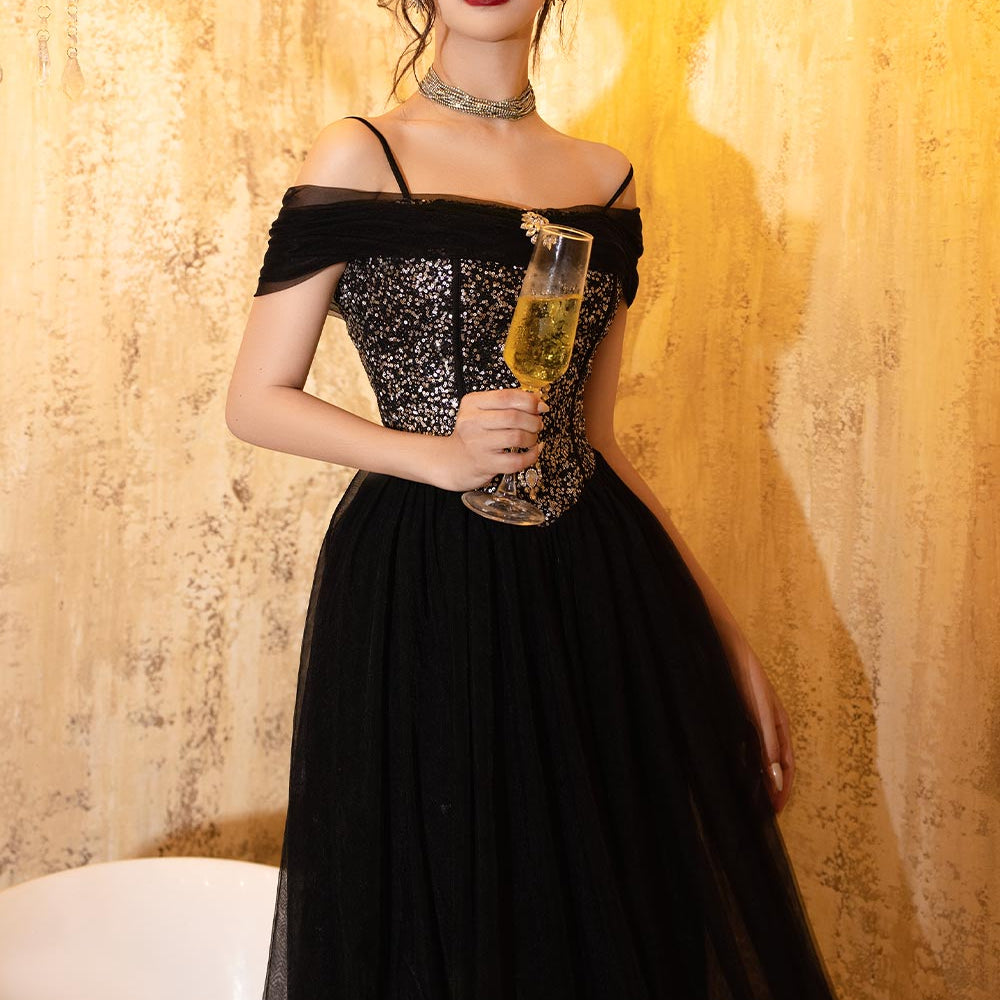 Oviler A-line Gathered Mesh Maxi Dress