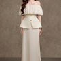 Suni Straight Plain Foam Silk Maxi Skirt