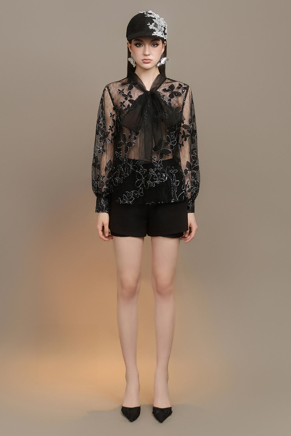 Molina Straight Layered Cotton Blend Mini Shorts