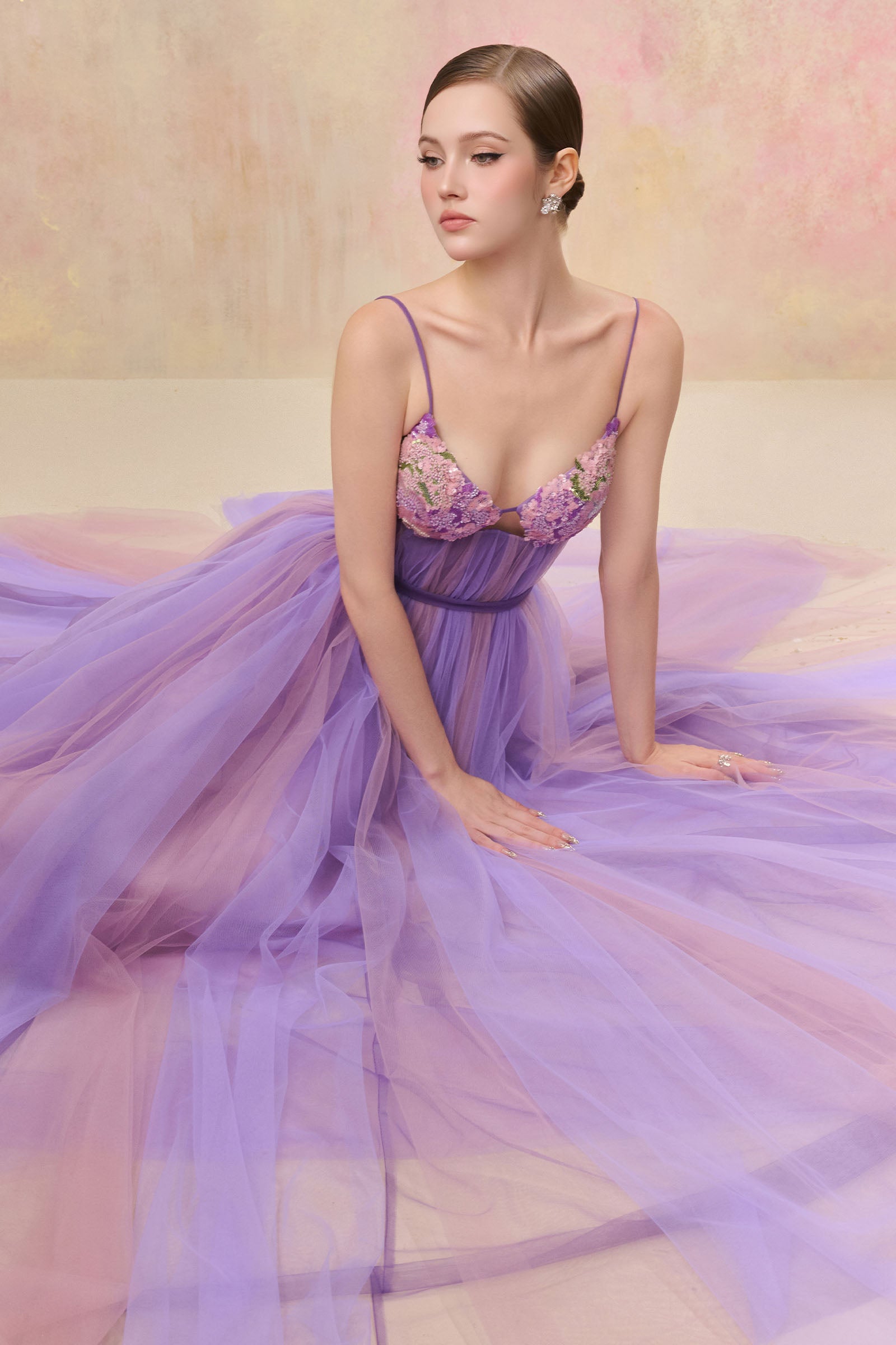 sweetheart maxi dress Women's Zaira Sweetheart Maxi Dress Pastel Lilac S/M/L/Customize MEAN BLVD Pastel Lilac / S
