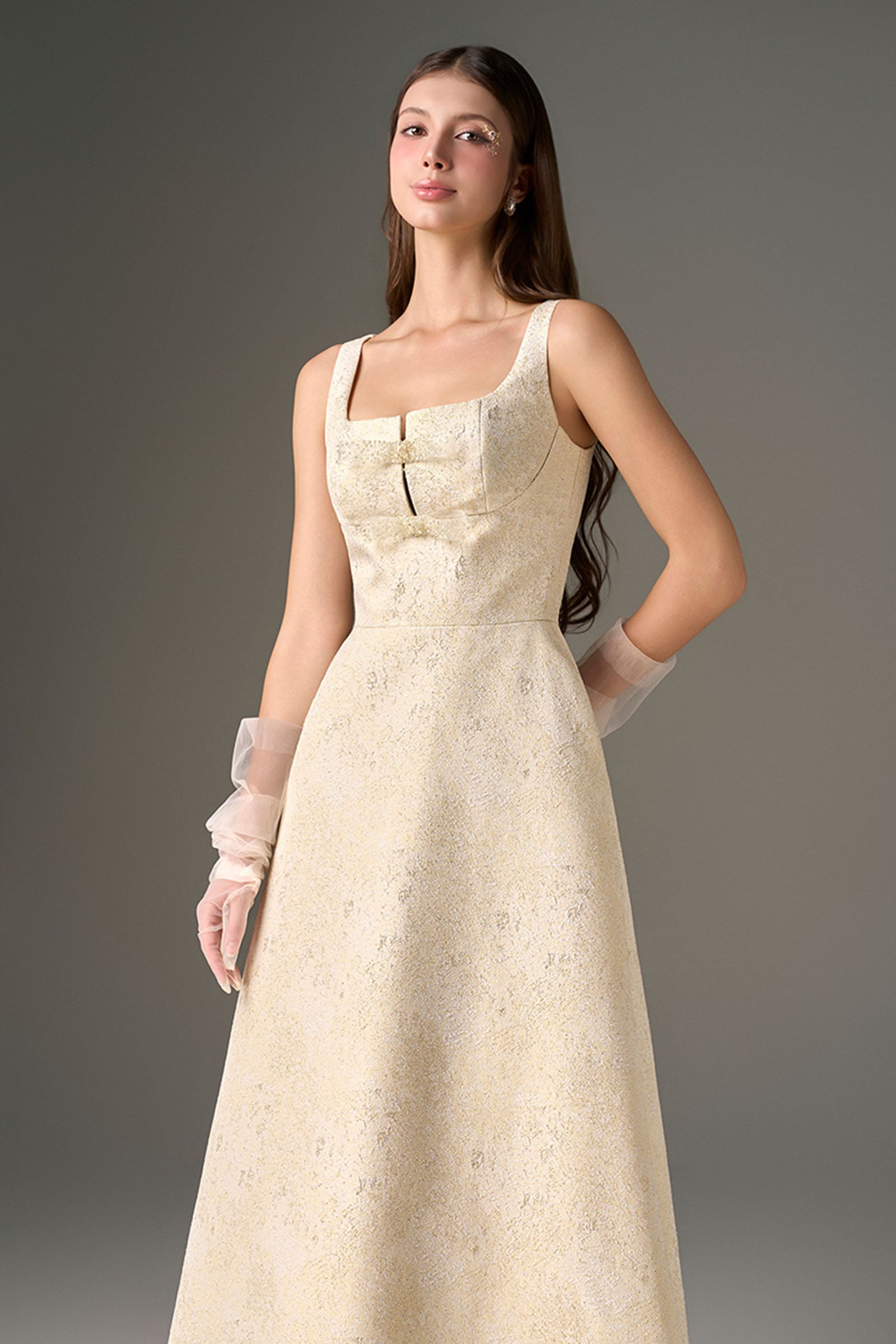 Alix Square Neck Midi Dress