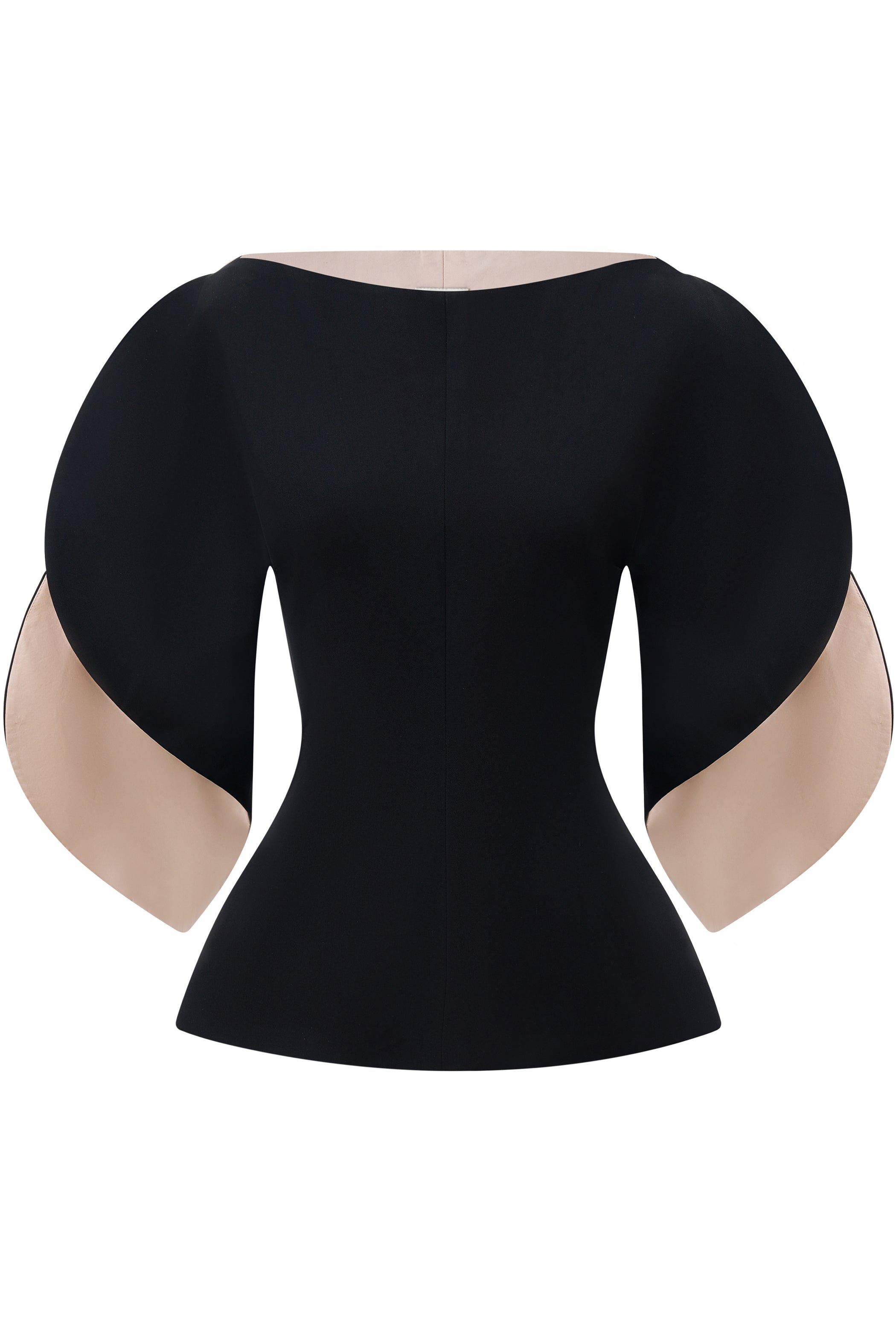 Layne Peplum Puffy Sleeved Crepe Top