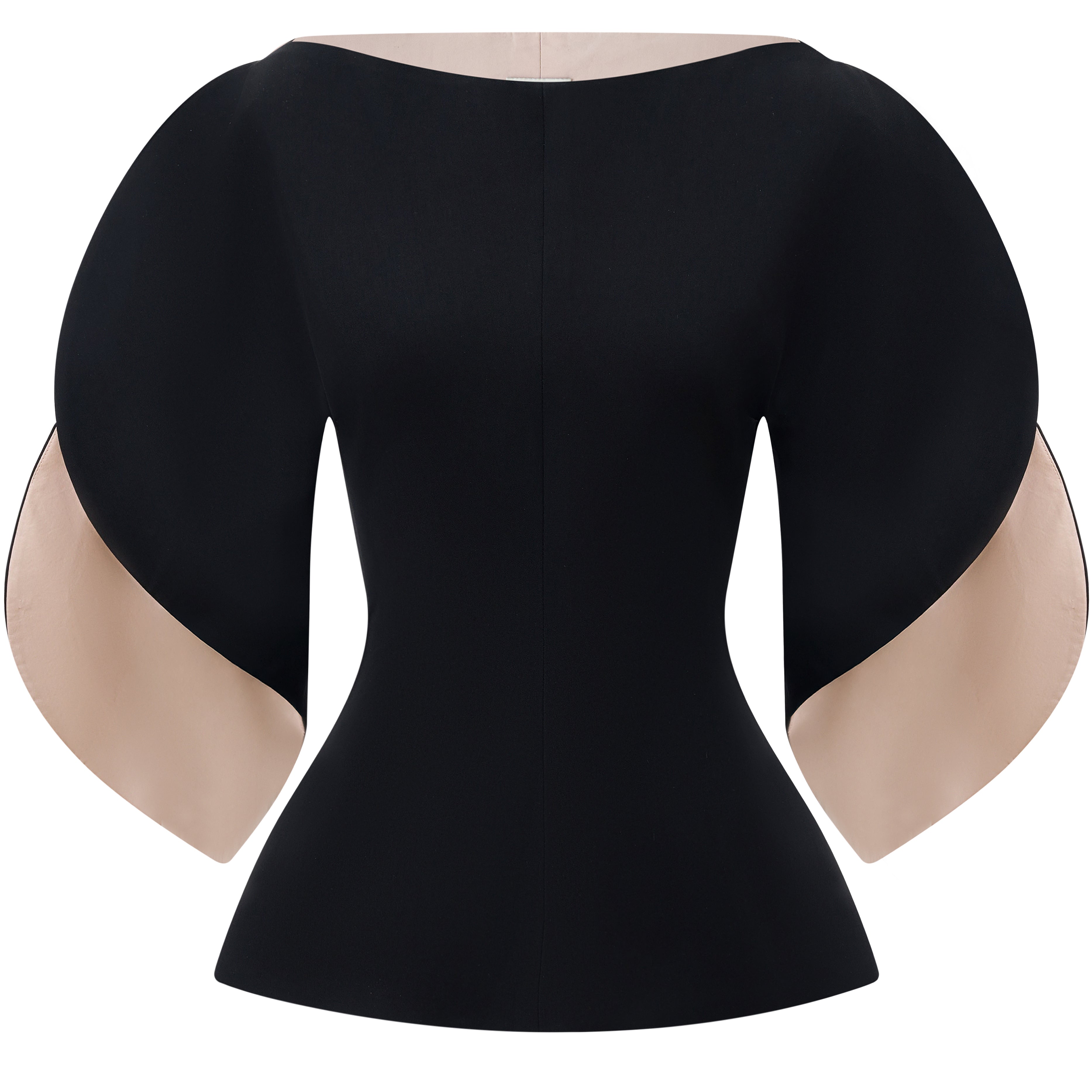 Layne Peplum Puffy Sleeved Crepe Top