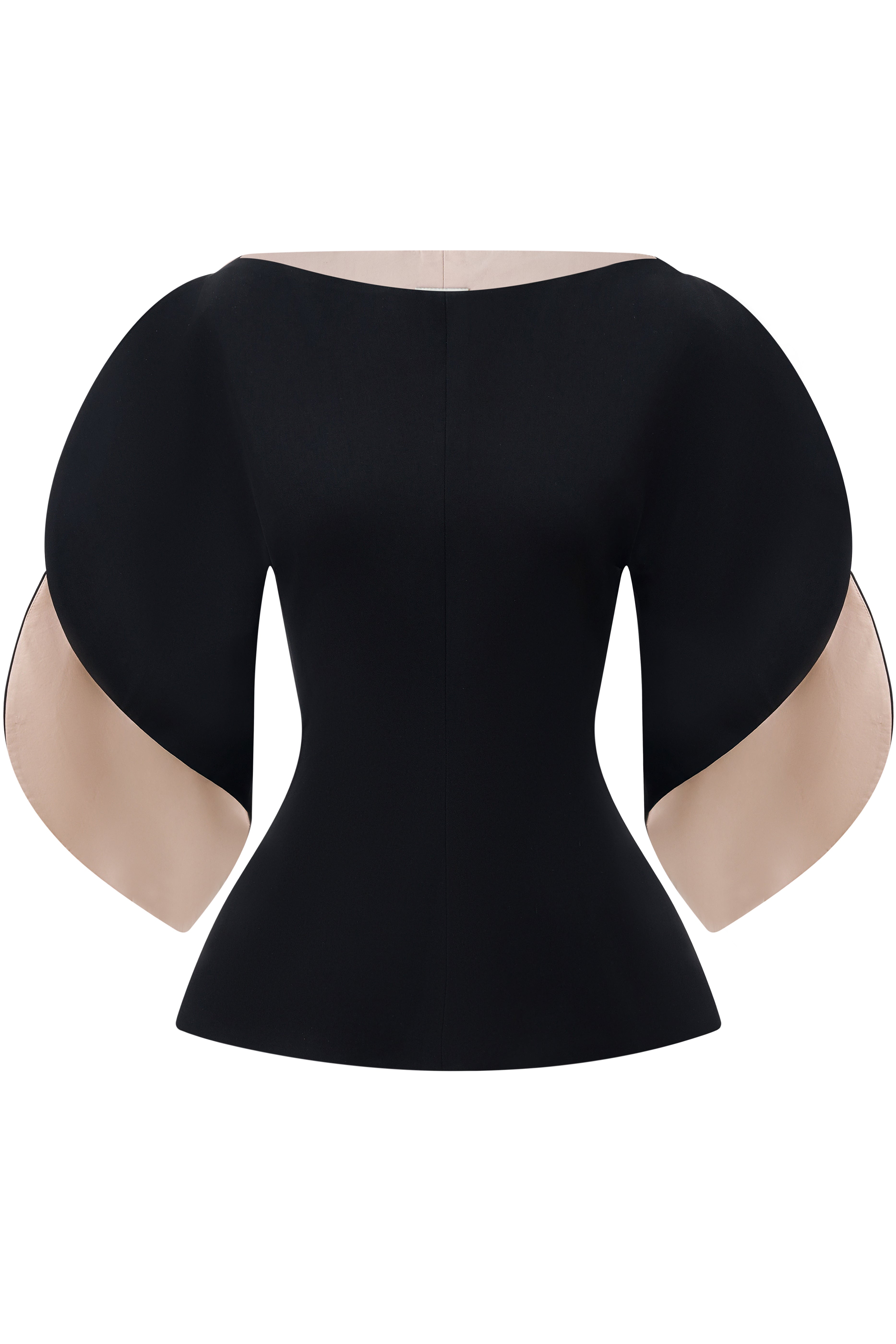 Layne Peplum Puffy Sleeved Crepe Top