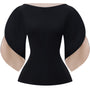 Layne Peplum Puffy Sleeved Crepe Top