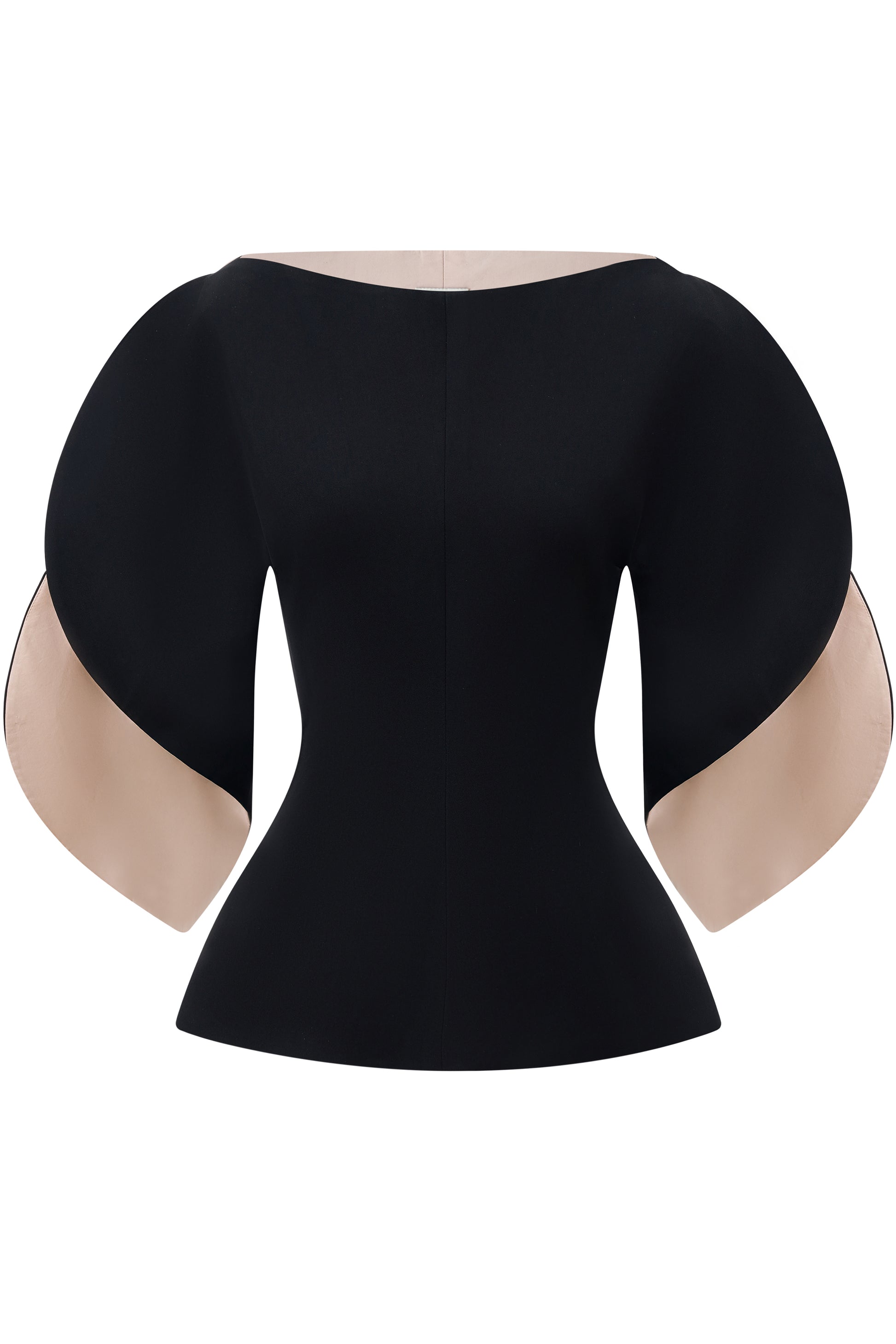 Layne Peplum Puffy Sleeved Crepe Top
