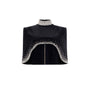 Ramsey Cropped High Neck Velvet Cape