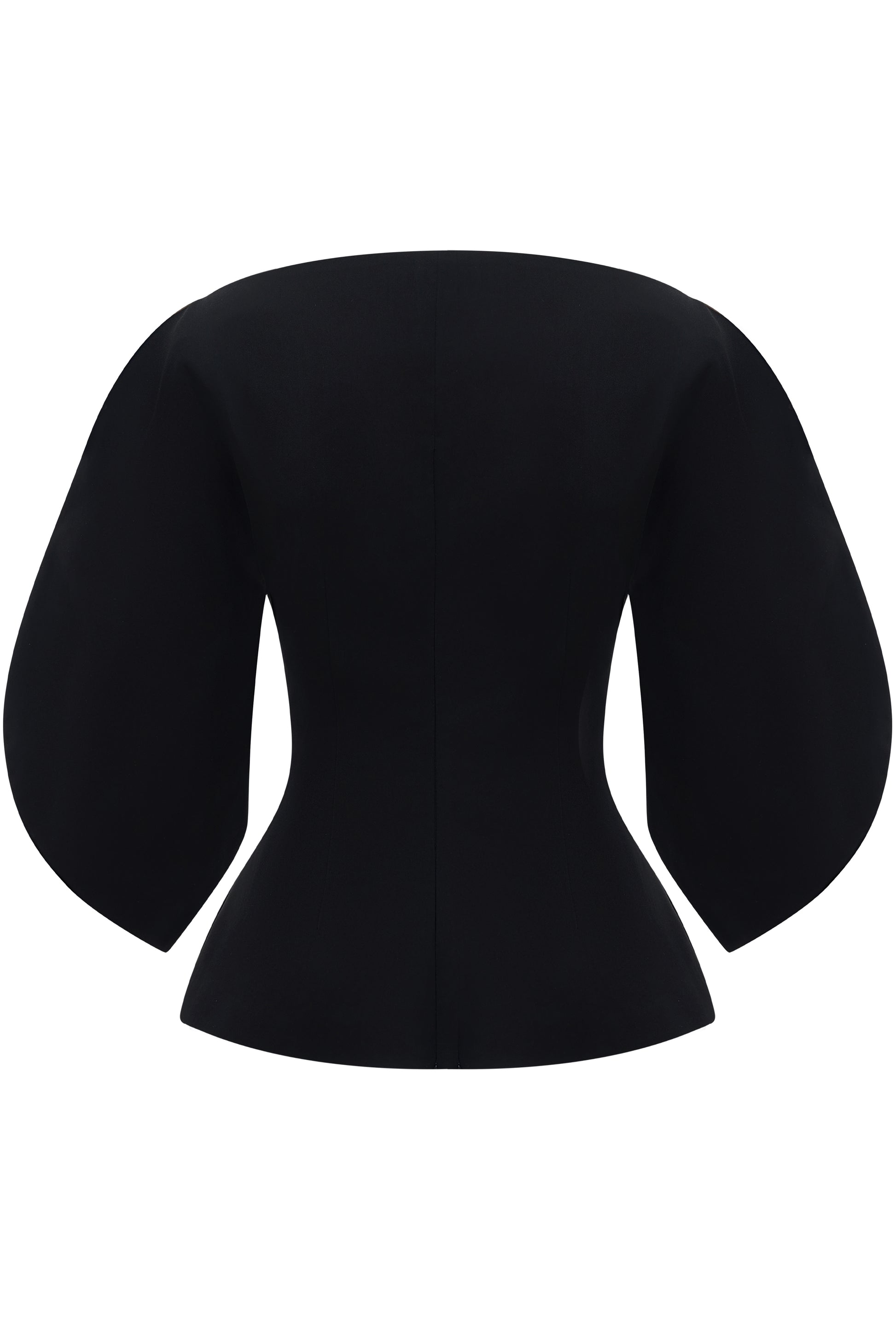 Layne Peplum Puffy Sleeved Crepe Top