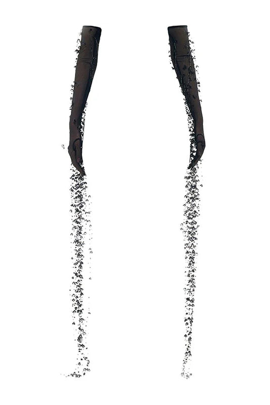 Black Flowers Gloves