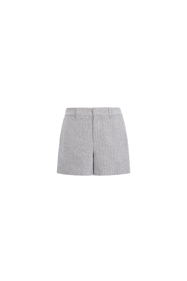 Grey Herringbone Shorts