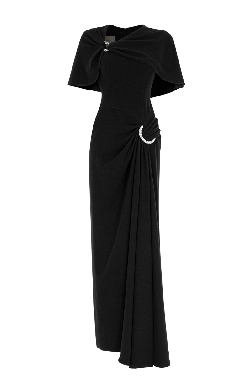 Starlight Cape Sleeve Maxi Dress
