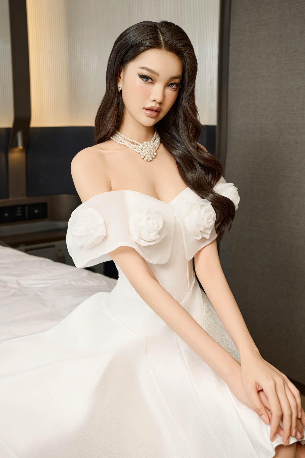 Majesstic Fit and Flare Floral Nacre Taffeta Mini Dress