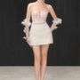 Pearl A-line Gathered Taffeta Mini Skirt