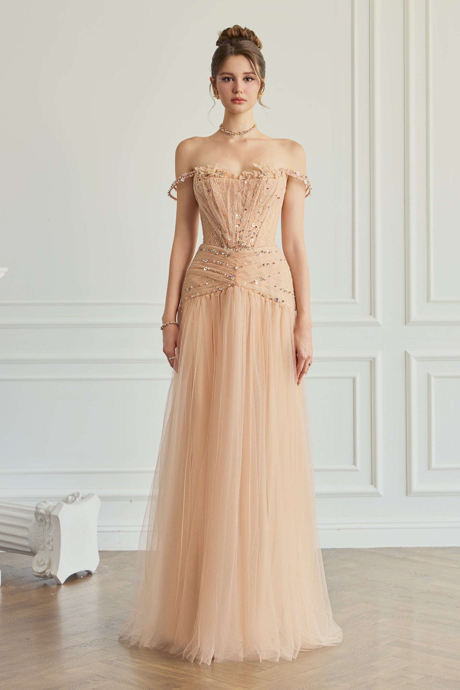 Estrel Rhinestone Maxi Dress