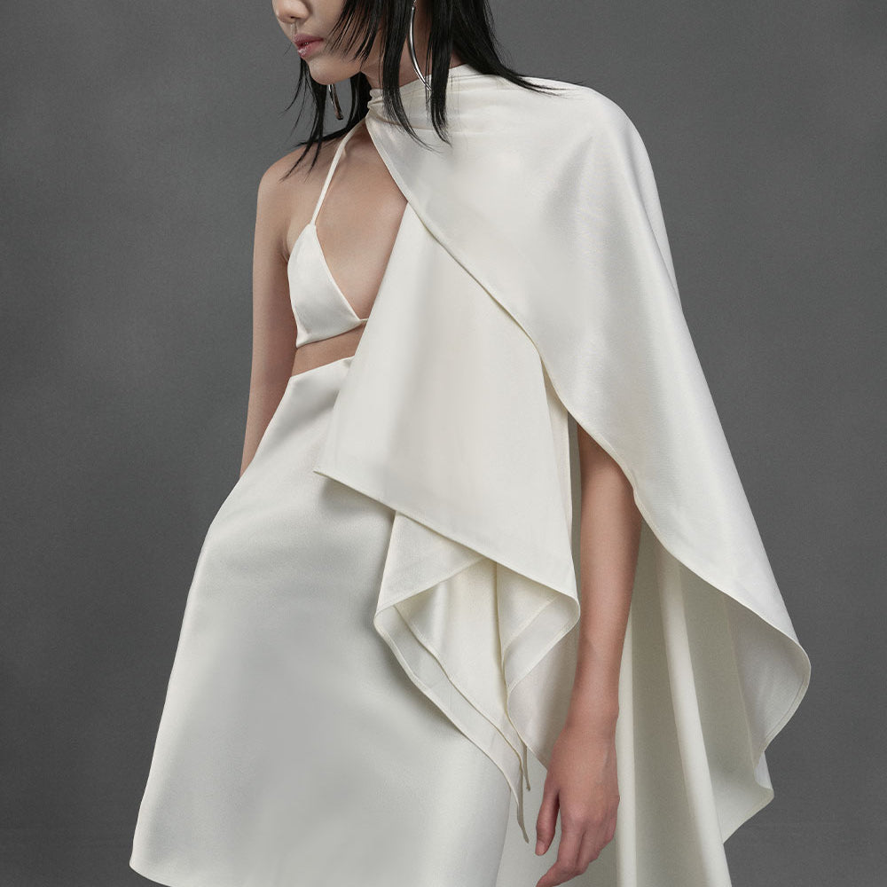 Herring A-line Cut-Out Silk Mini Dress