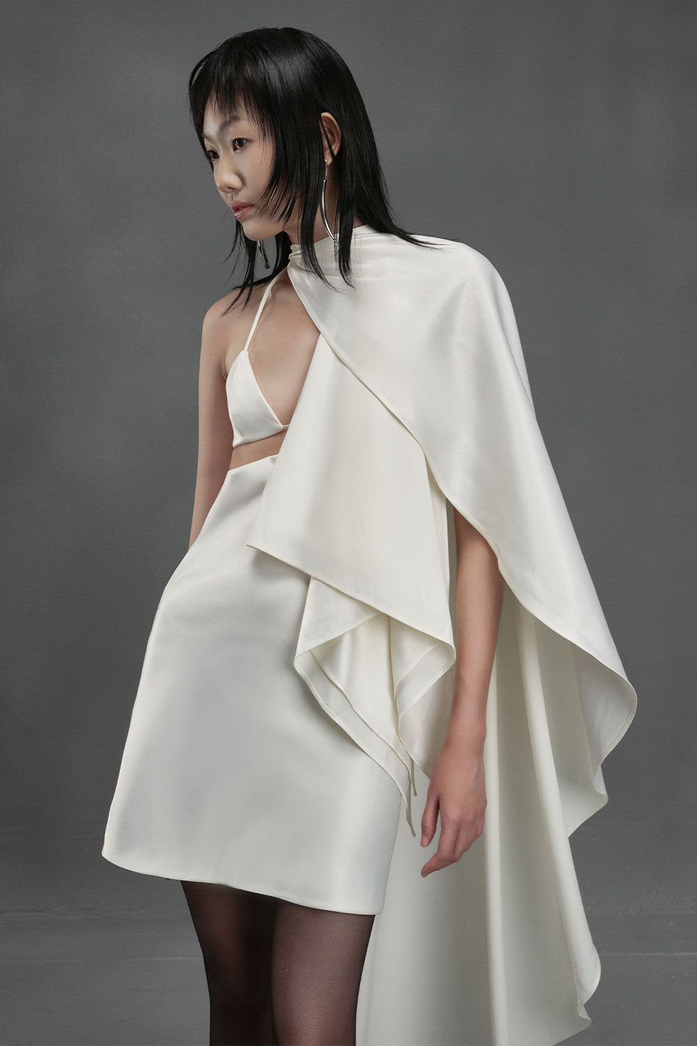 Herring A-line Cut-Out Silk Mini Dress
