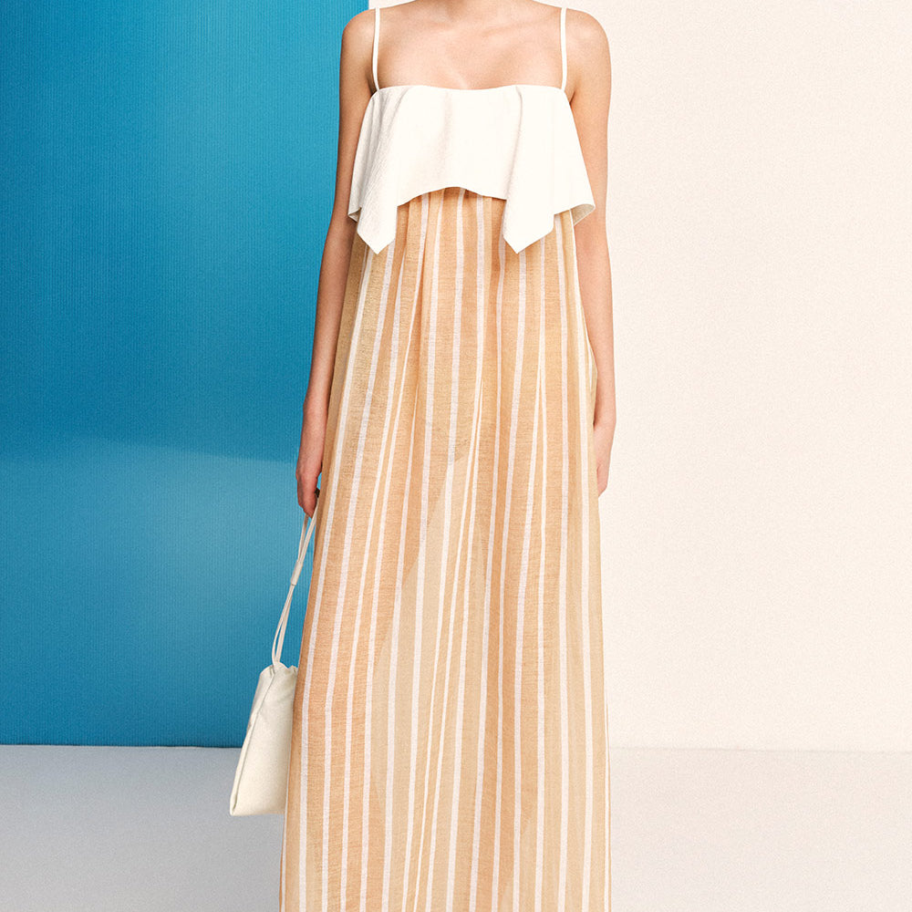 Kassidy Babydoll Square Neck Woven Cotton Maxi Dress