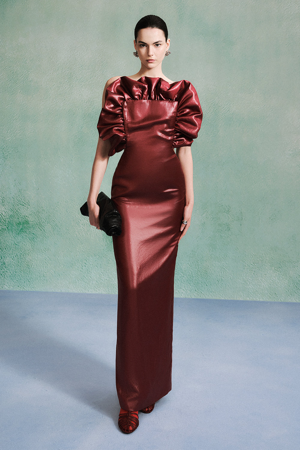 Scarlette Sheath Side Slit Silk Maxi Dress