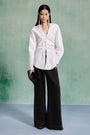 Hattie Straight Wide Leg Cotton Maxi Pants