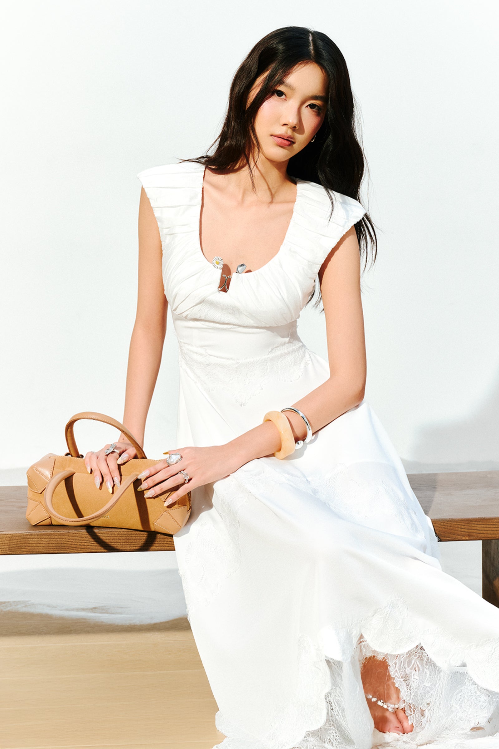 Francine Ruched Midi Dress