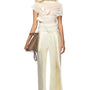 Acosta Straight Extended Flap Poly Organza Floor Length Pants
