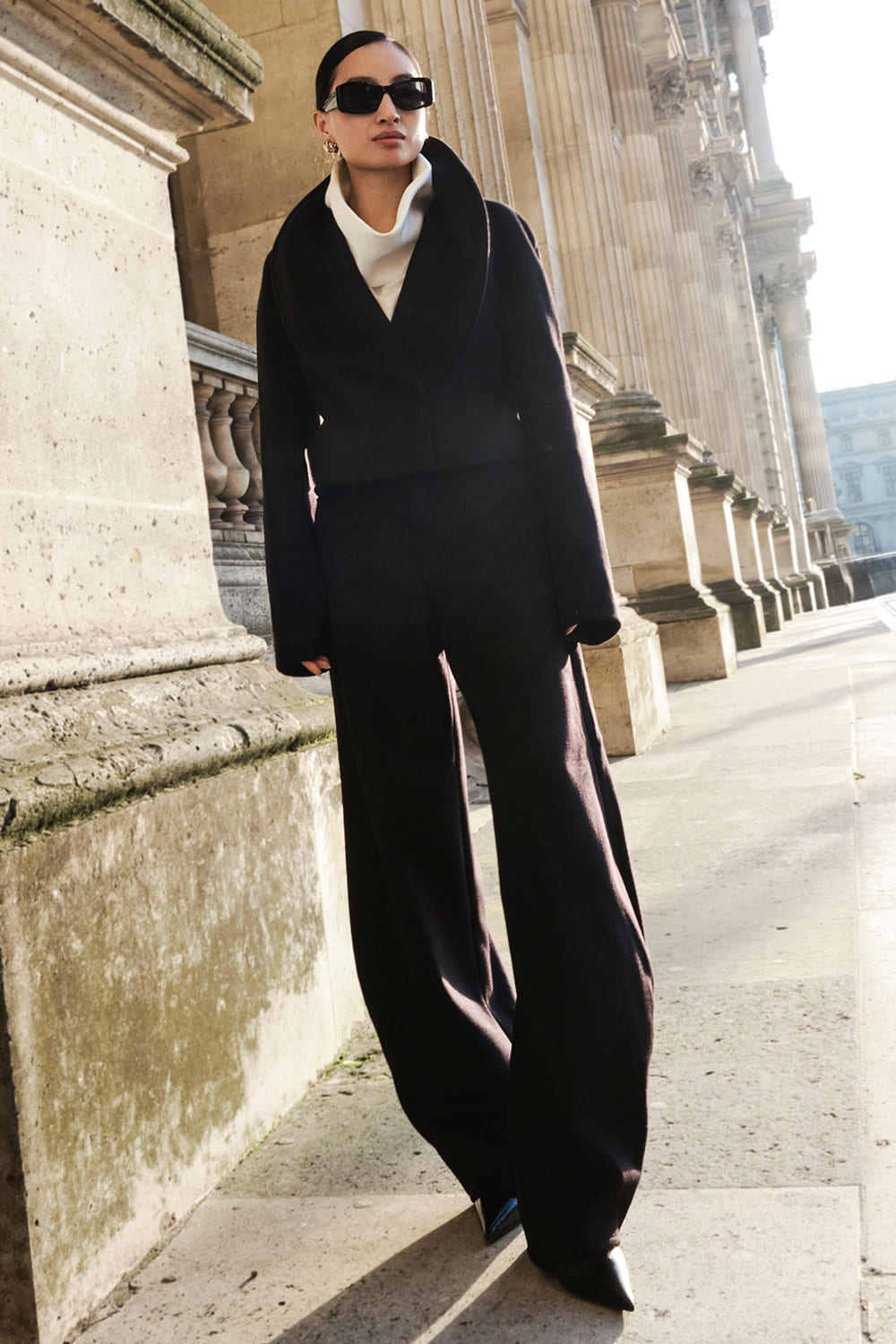 Paris Cropped Shawl Lapel Felt Jacket