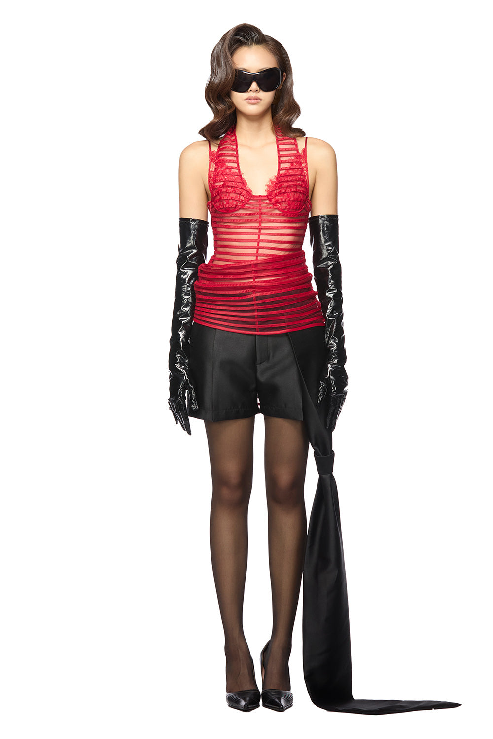 Ortega Straight Basic Poly Organza Mini Shorts