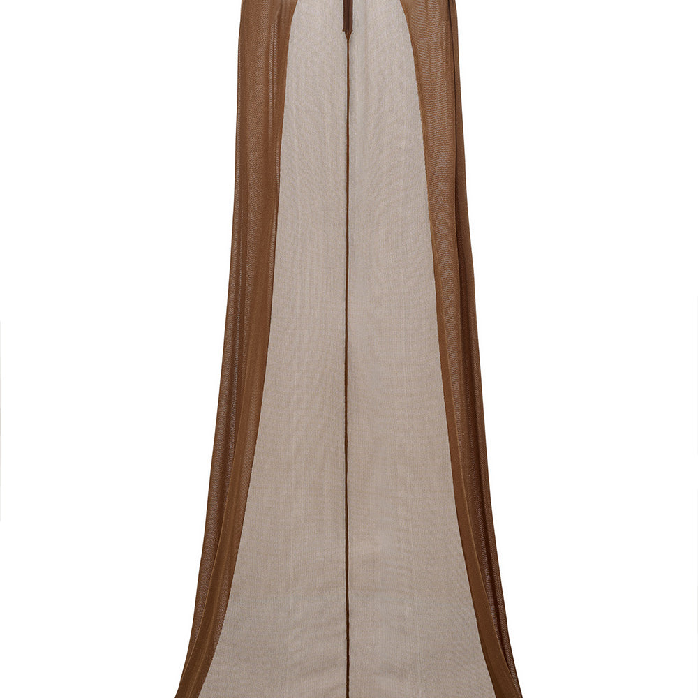 Dunessia Cape High Neck Elastic Cotton Floor Length Cape