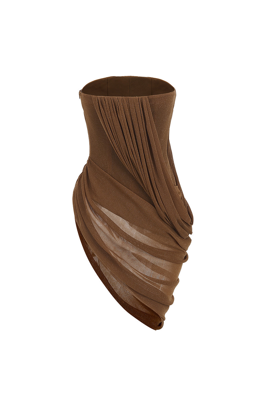 Kaia Asymmetric Straight Across Neck Elastic Cotton Top