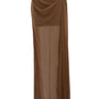 Kaia Straight Draped Elastic Cotton Maxi Skirt