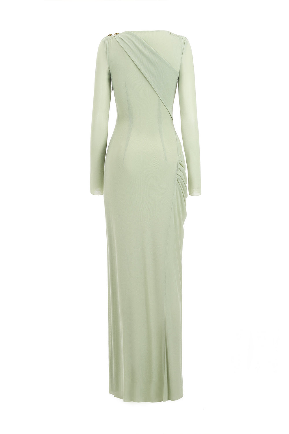 Verlarune Sheath Asymmetric Neck Elastic Cotton Maxi Dress