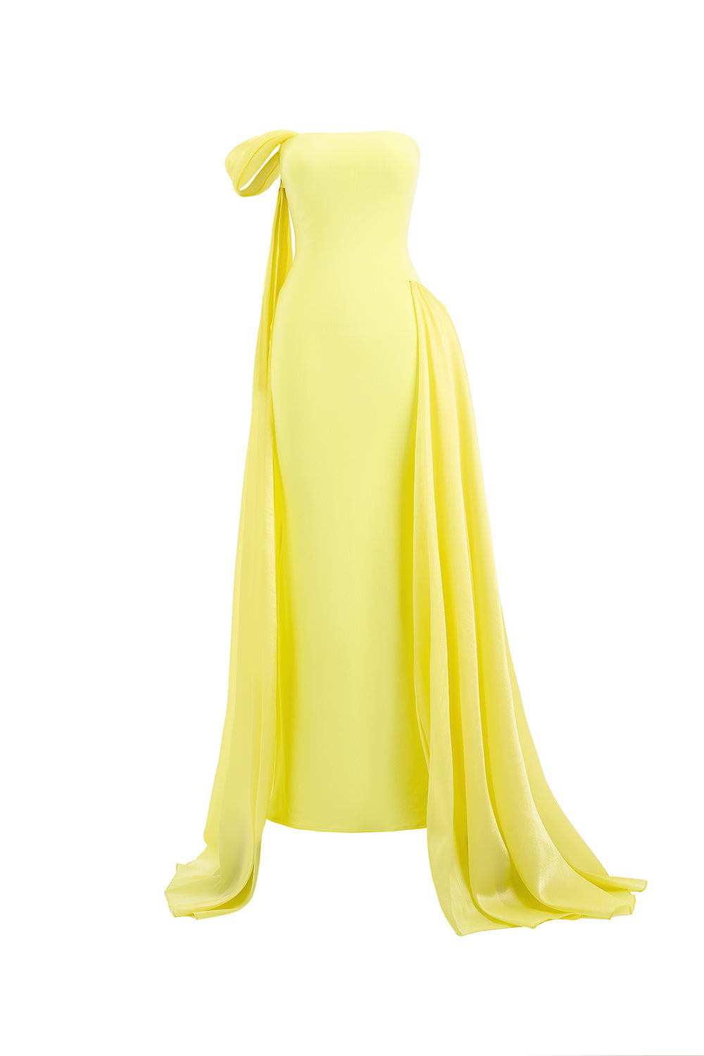 Aura Asymmetric Off-Shoulder Cotton Spandex Floor Length Dress