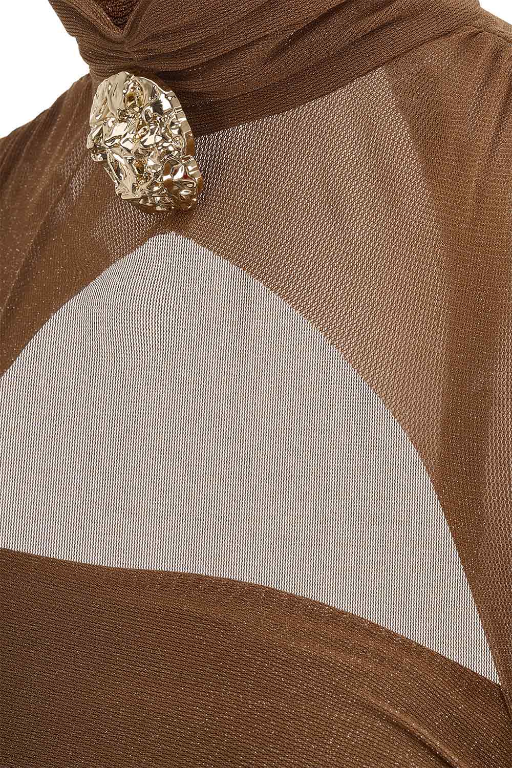 Dunessia Cape High Neck Elastic Cotton Floor Length Cape