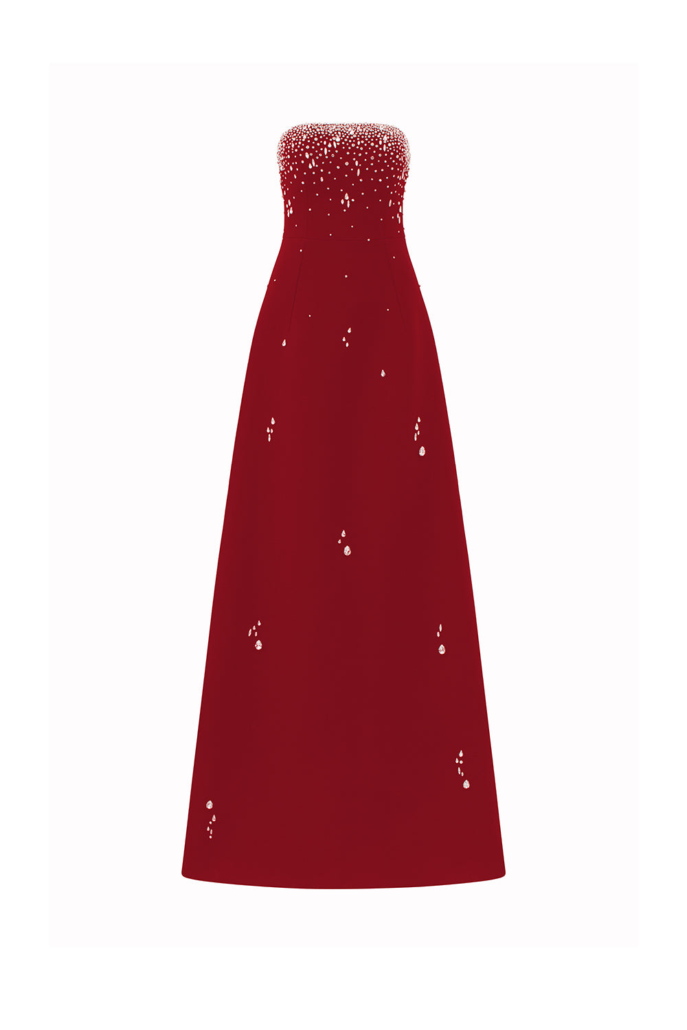 Ermias A-line Straight Across Neck Velvet Satin Floor Length Dress