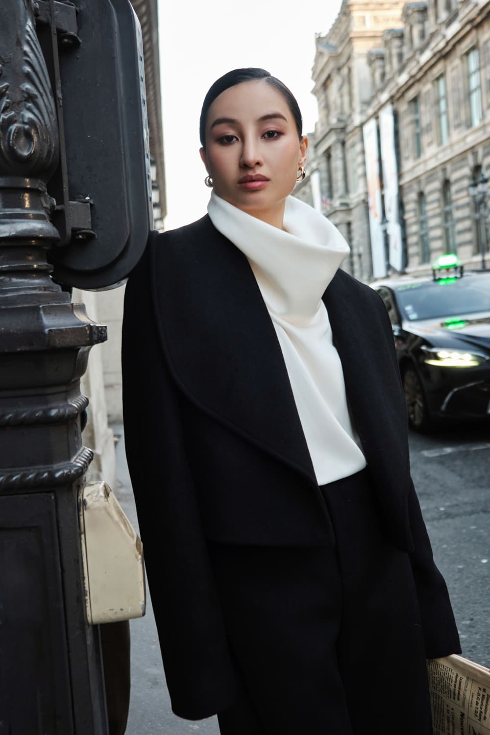 Paris Cropped Shawl Lapel Felt Jacket