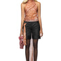 Carroll Straight Front Zipper Poly Organza Mini Shorts