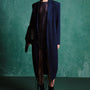 Dawn Cocoon Notch Lapel Denim Calf Length Trench Coat