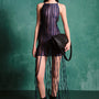 Jellyfish A-line Fringed Denim Mini Dress