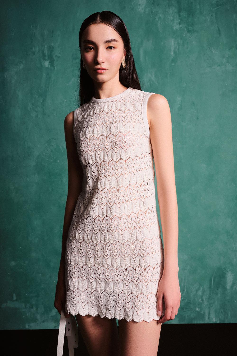 Mariana Straight Round Neck Cotton Spandex Mini Dress