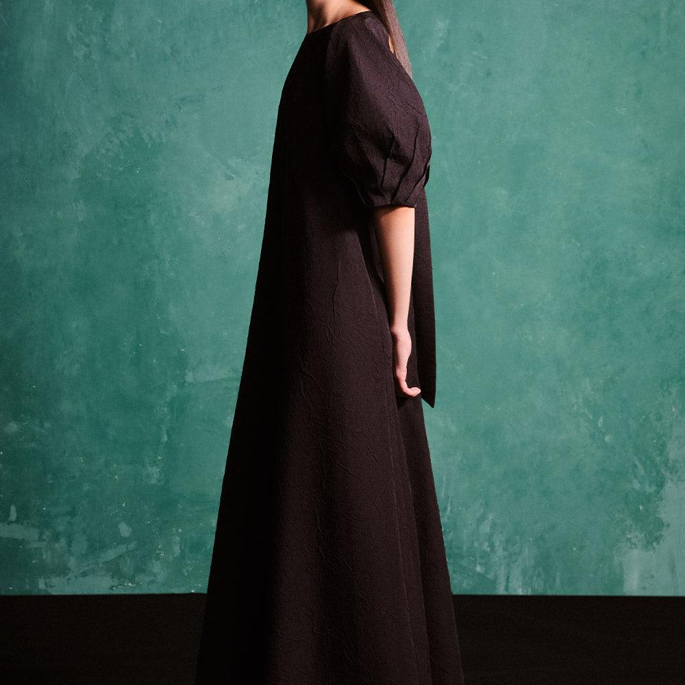 Zayla Tent Puffy Sleeved Foam Floor Length Dress