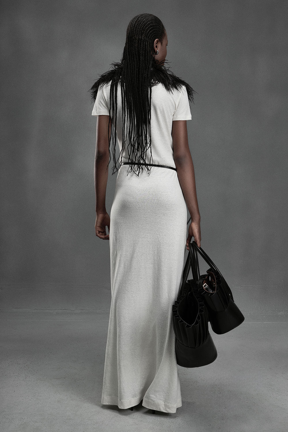 Eel Sheath Johnny Collar Spandex Floor Length Dress