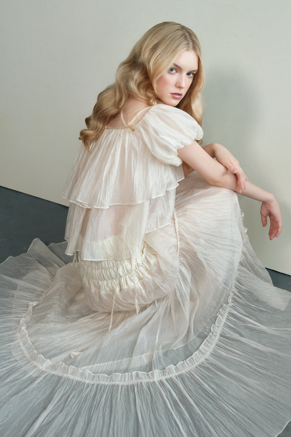 Solé A-line Off-Shoulder Organza Maxi Set